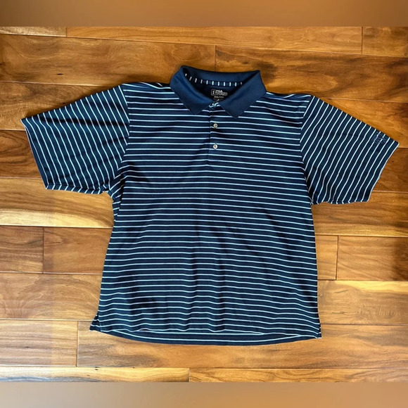 PGA Tour Dark Navy and White Stripe Polo Shirt size XXL - Picture 1 of 5